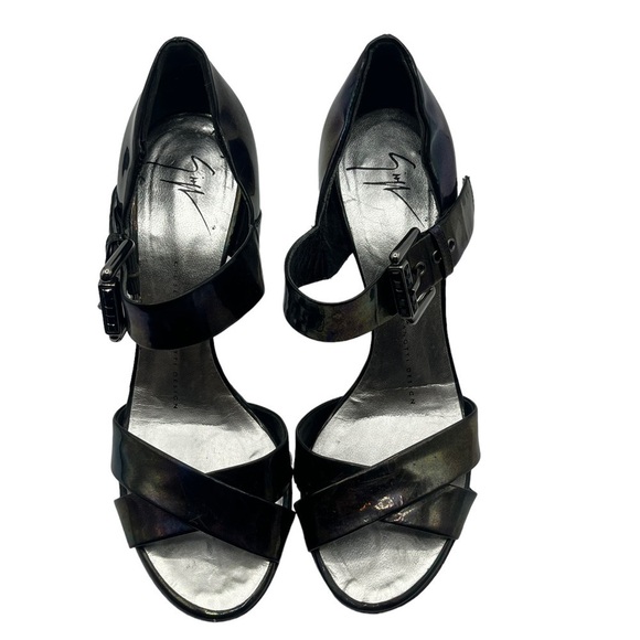 Giuseppe Zanotti Iridescent Stiletto Sandals Women’s Size 36.5 Peep Toe Strap - Picture 6 of 14